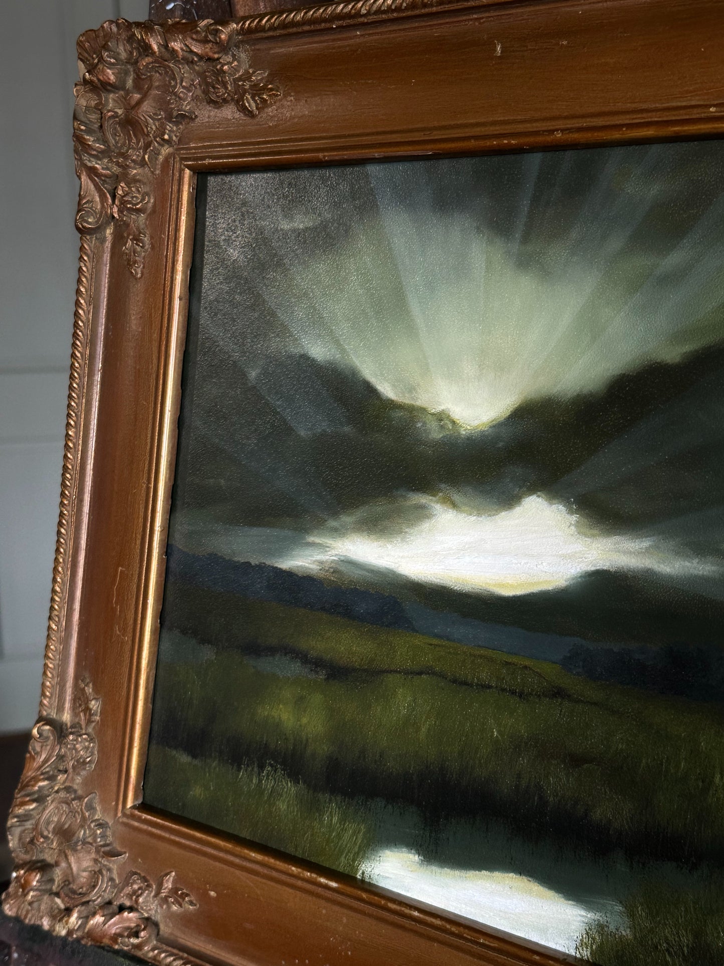 “But When She Loves” Oil Painting in Antique Frame - 19.5" x 13.75"
