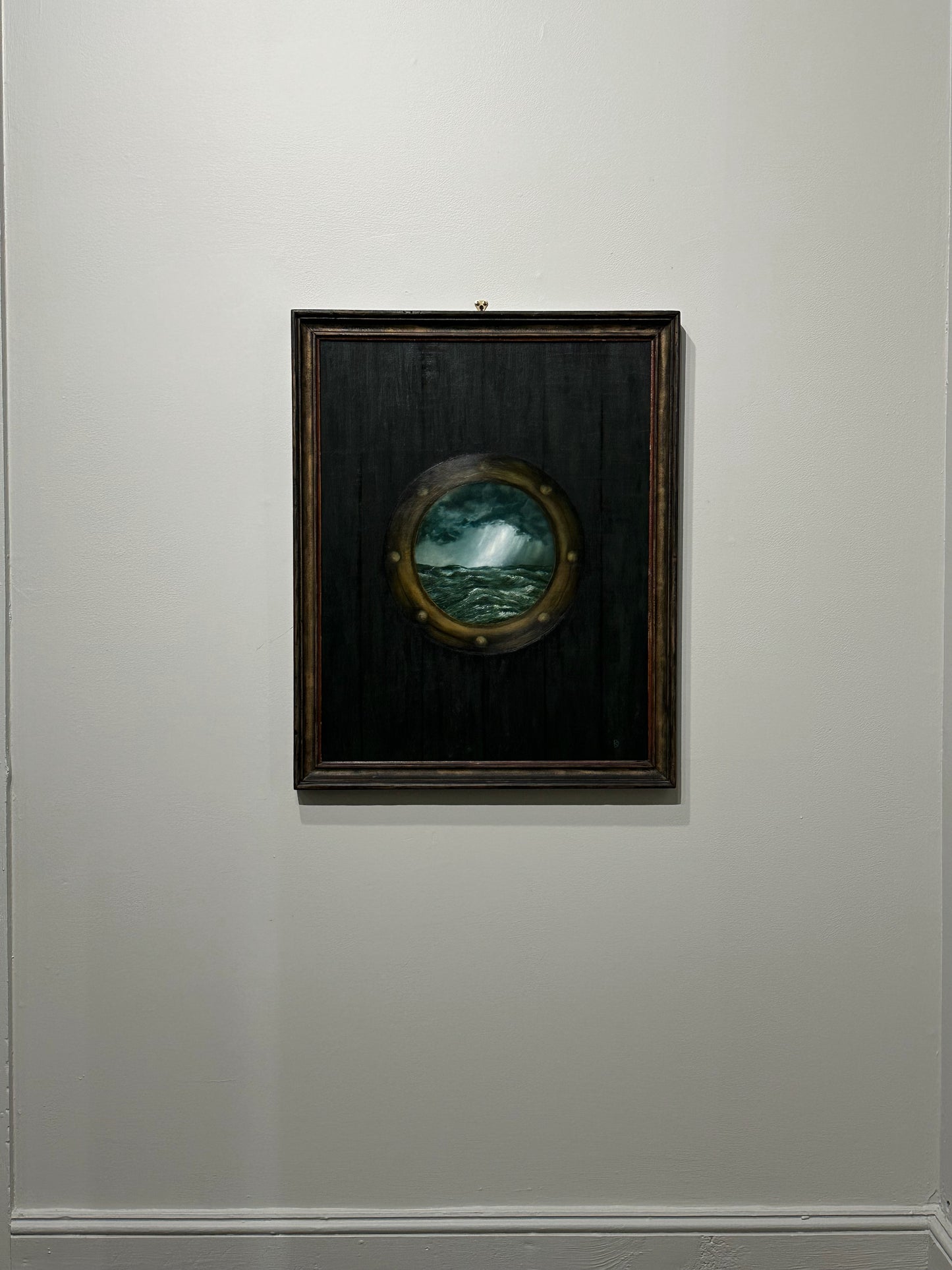 “Holdfast” Oil Painting in Antique Frame - 32" x 26"