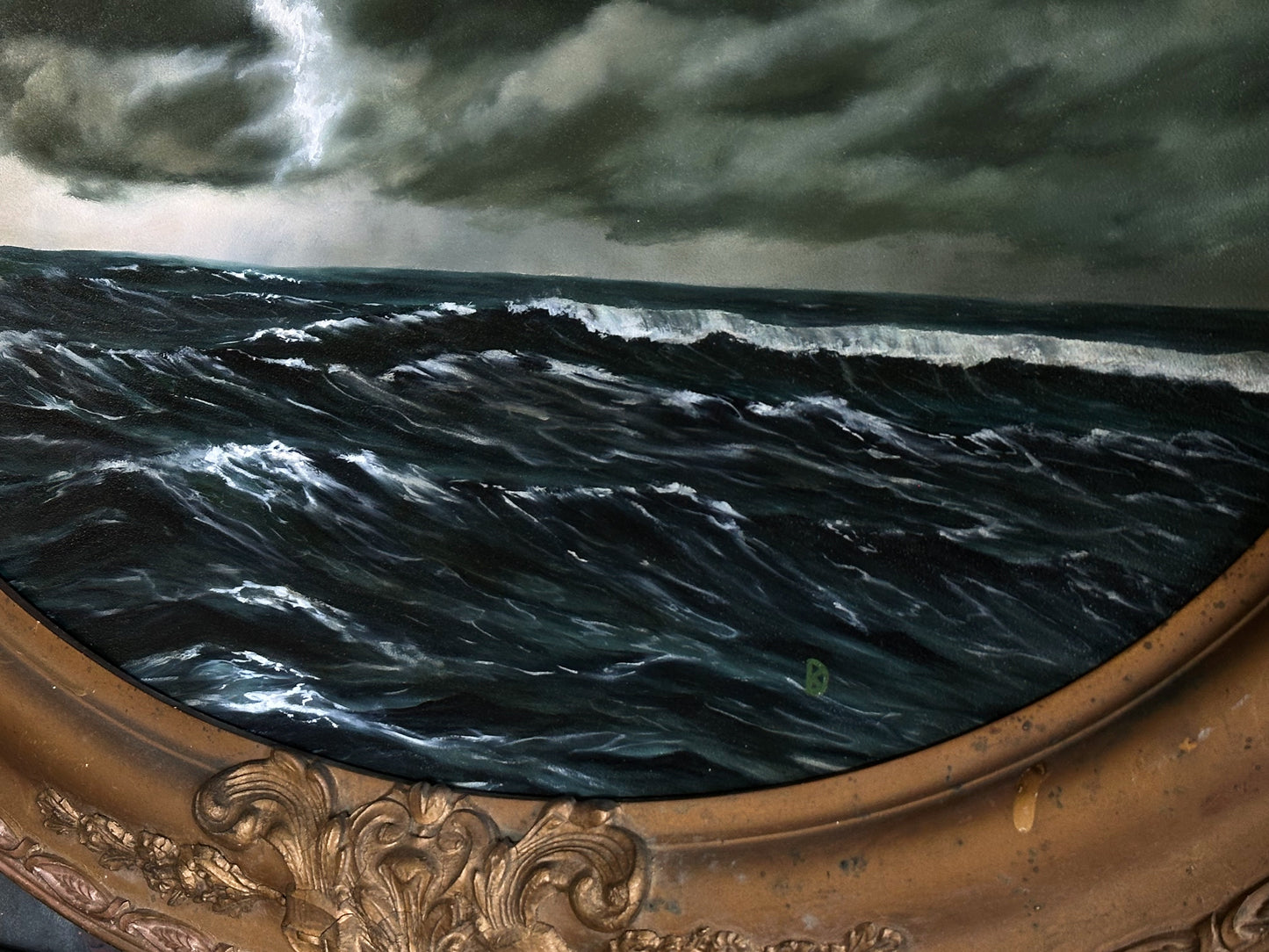“Breaks Open” Oil Painting in Antique Frame - 24.75" x 18.75"