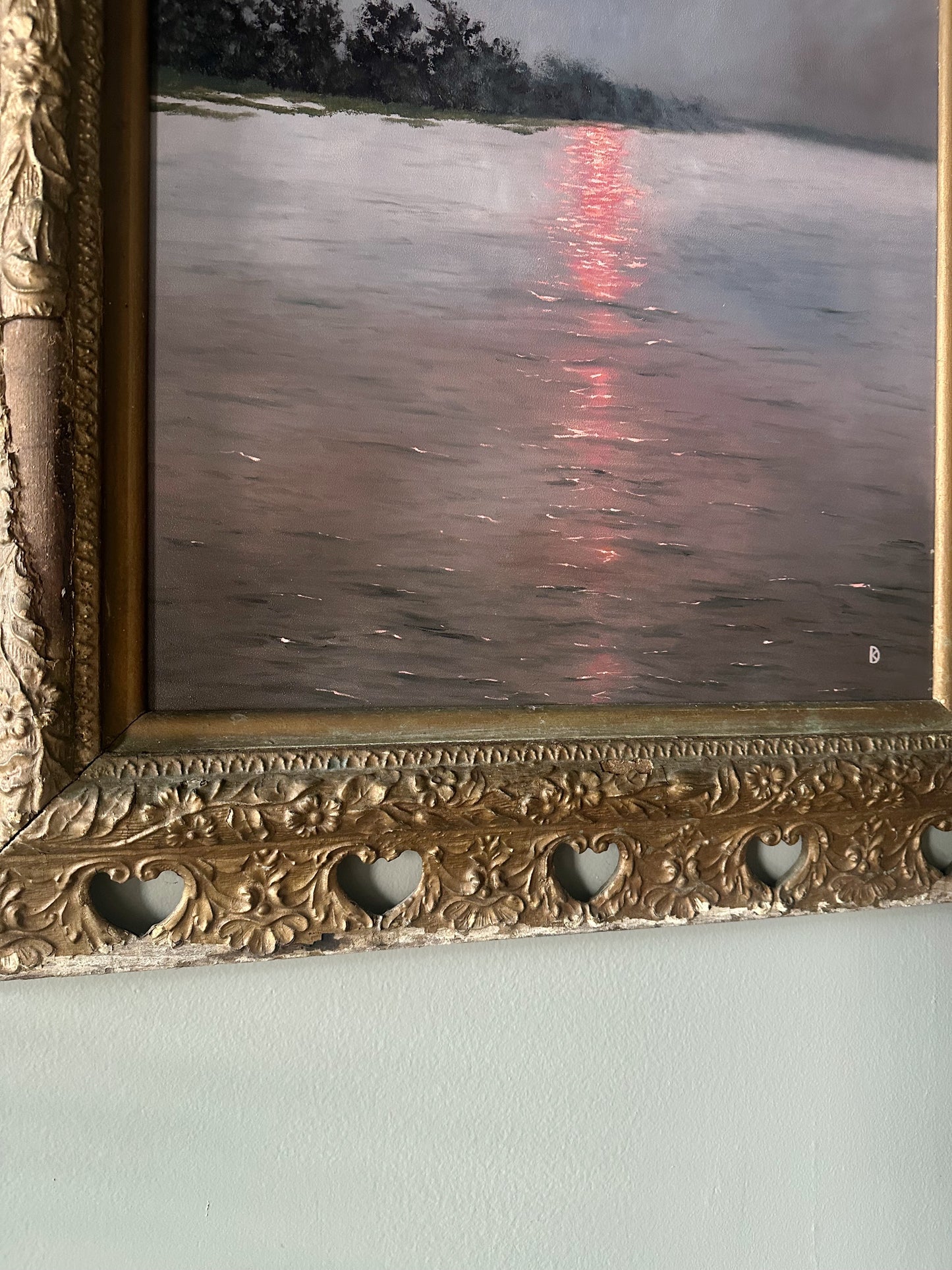 "Level Brim” Oil Painting in Antique Frame - 30" x 26.25"