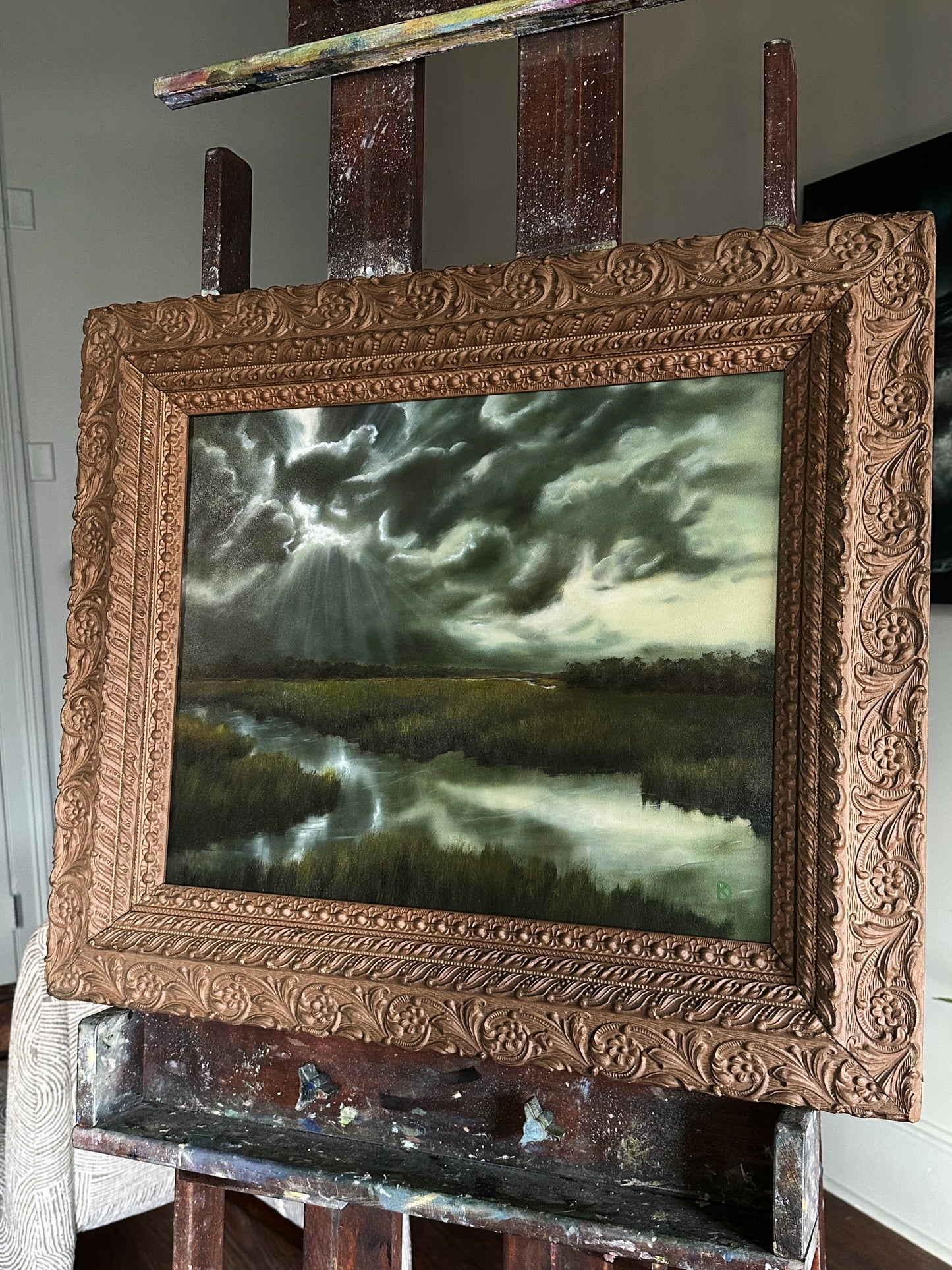 “No Indignity” Oil Painting in Antique Frame - 27.25" x 23.25"