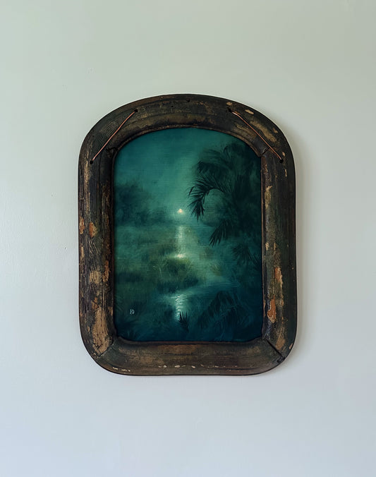 "Stitched Closed" Oil Painting in Antique 18th C. French Frame - 18" x 13.75"