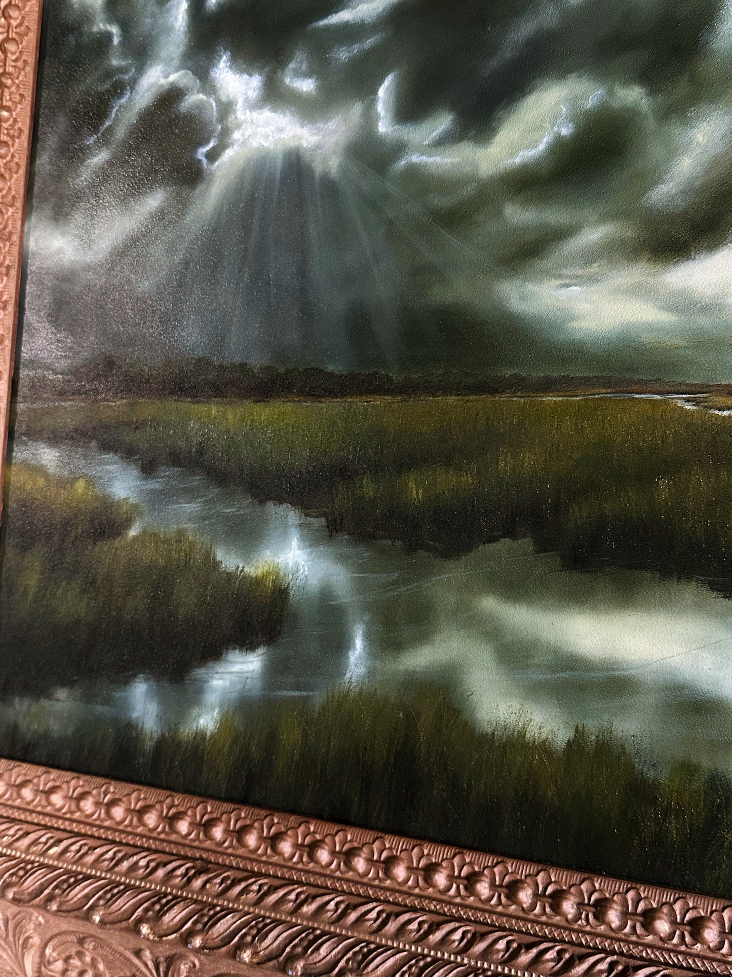 “No Indignity” Oil Painting in Antique Frame - 27.25" x 23.25"