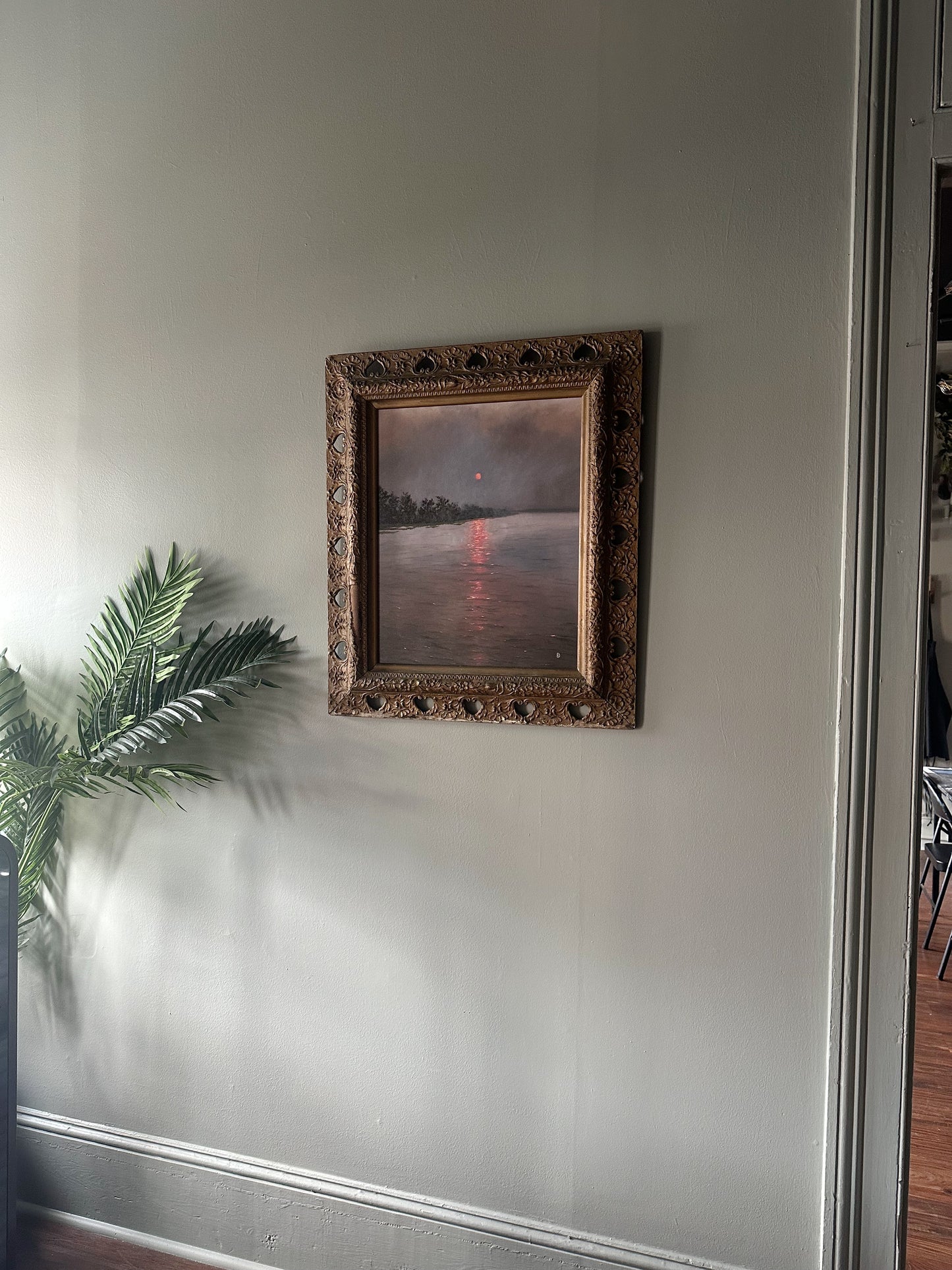 "Level Brim” Oil Painting in Antique Frame - 30" x 26.25"