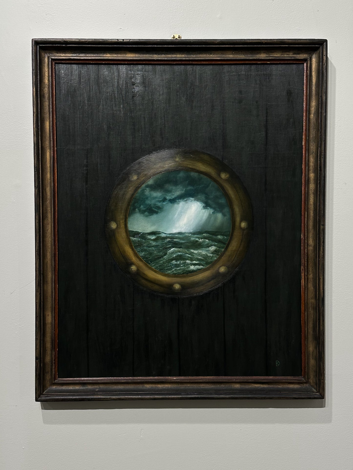 “Holdfast” Oil Painting in Antique Frame - 32" x 26"