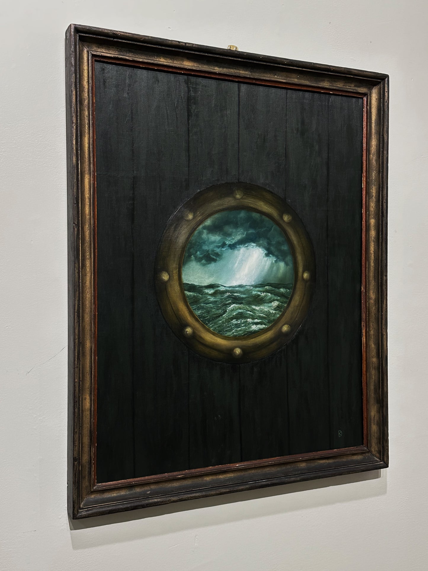 “Holdfast” Oil Painting in Antique Frame - 32" x 26"