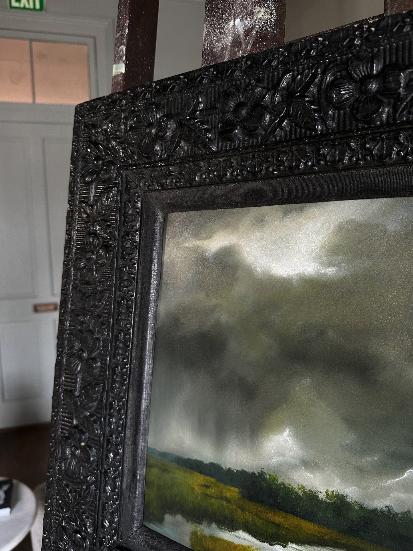 “Like a Memory” Oil Painting in Antique Frame - 21" x 21"