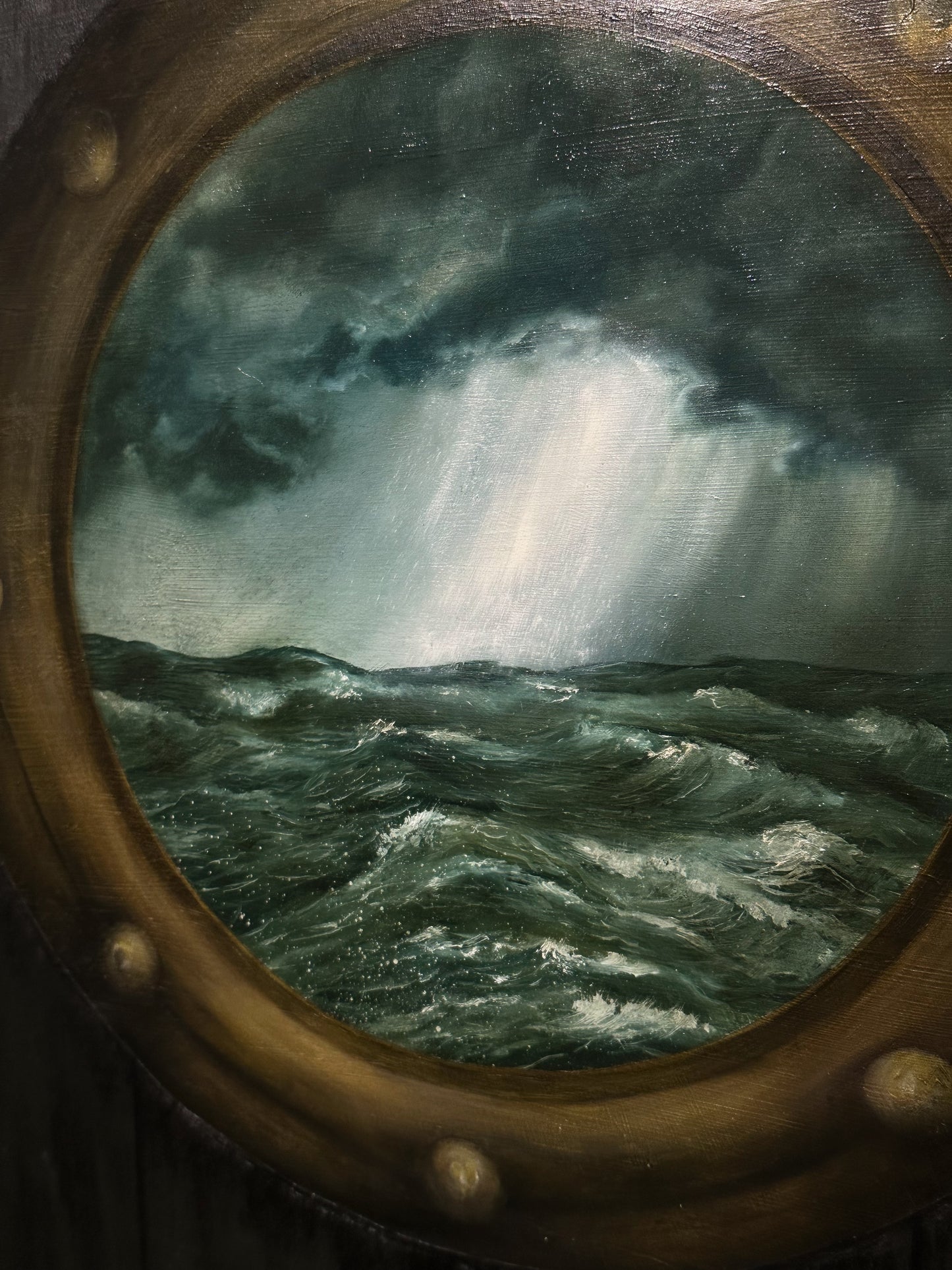 “Holdfast” Oil Painting in Antique Frame - 32" x 26"