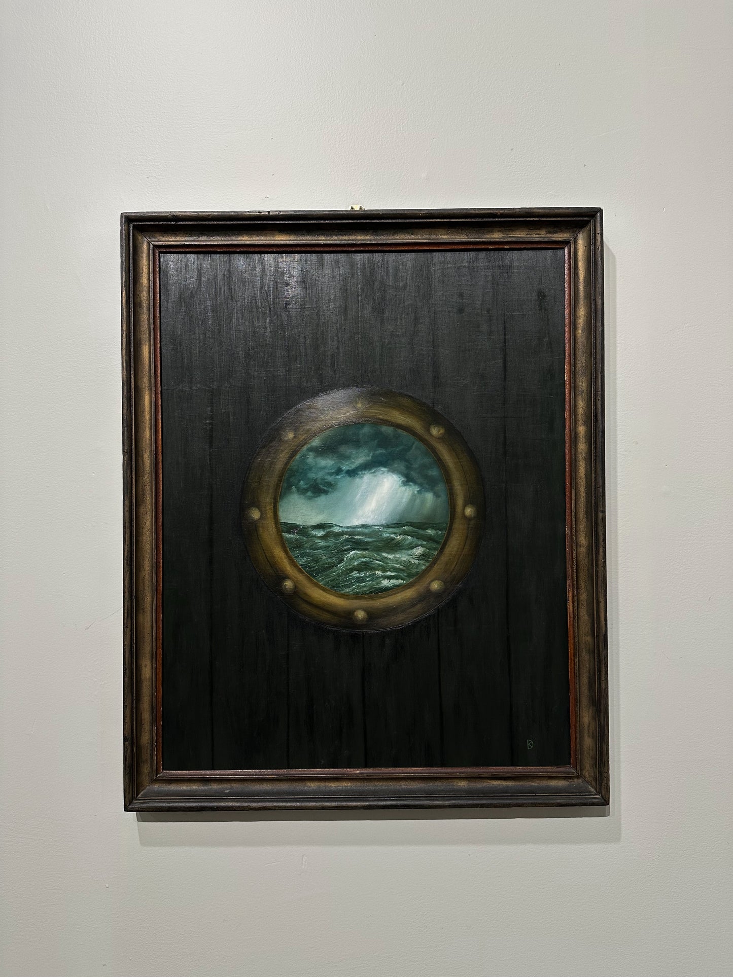 “Holdfast” Oil Painting in Antique Frame - 32" x 26"