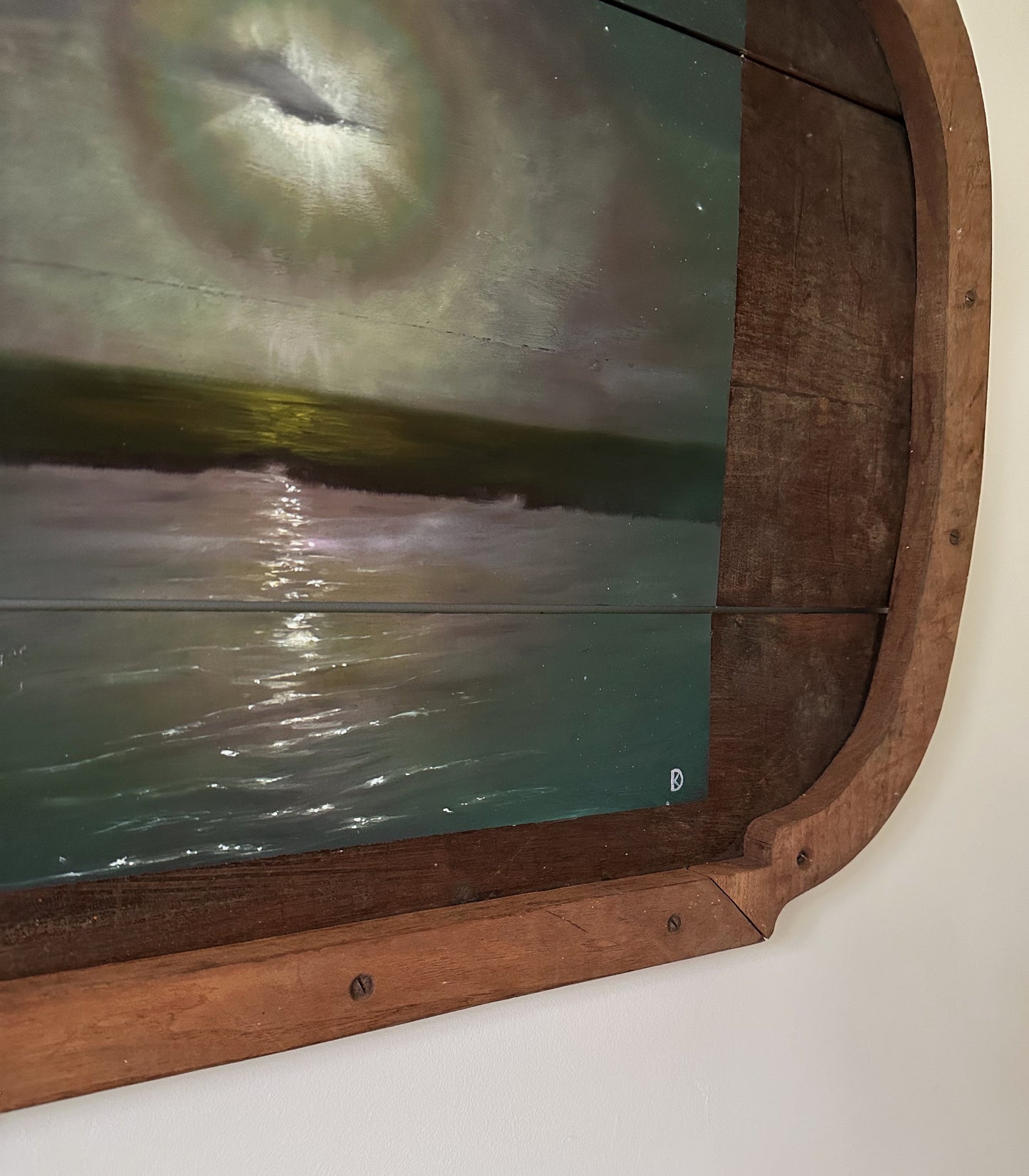 "Reminders" Oil Painting on Antique Salvage - 29" x 21"