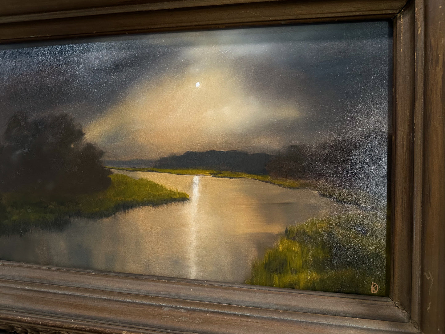 “Every Living Thing” Antique Framed Oil Painting - 27.75" x 16"