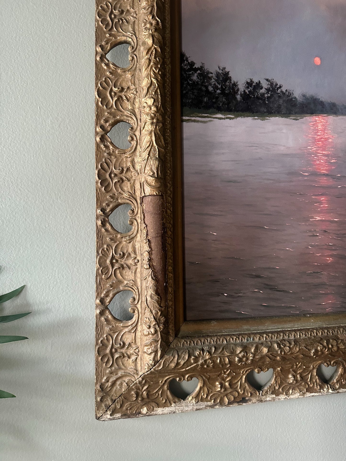"Level Brim” Oil Painting in Antique Frame - 30" x 26.25"