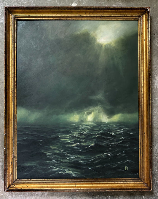 “Clarity Unfurls” Oil Painting in Antique Frame - 30.25" x 24"