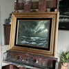 “Sink or Swim III” Oil Painting in Vintage Frame - 20.5" x 17.5"
