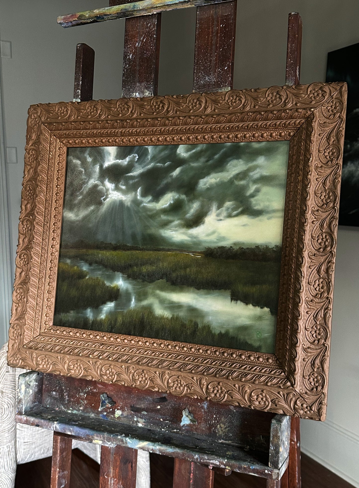 “No Indignity” Oil Painting in Antique Frame - 27.25" x 23.25"