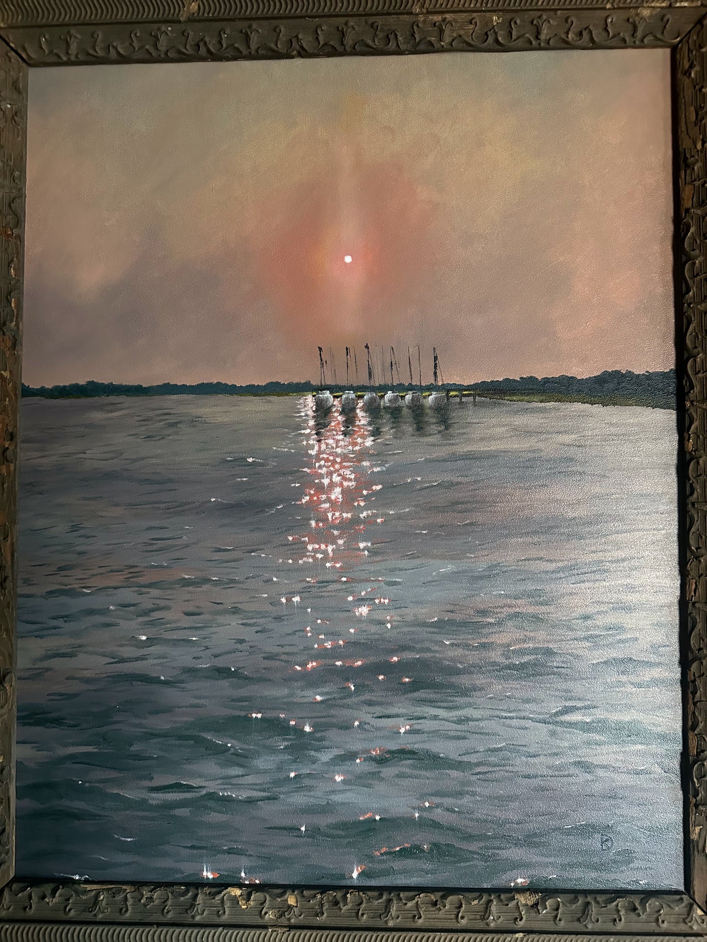 “Difference of Perspective” Oil Painting in Antique Frame - 28.5" x 24.5"