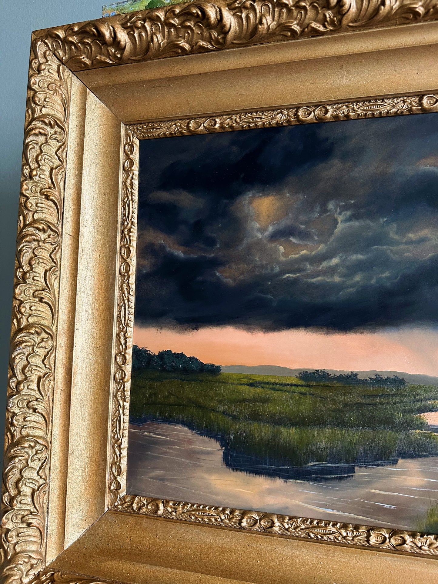 “Bookmarked” Antique Framed Oil Painting - 28.5” x 24.5”