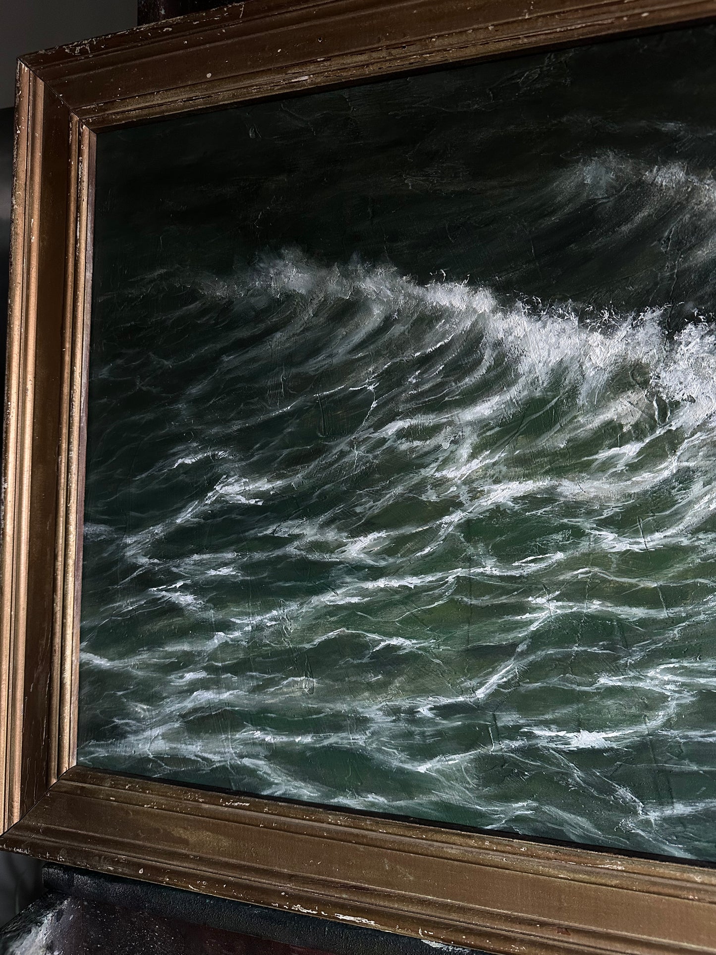 "Returns” Oil Painting in Antique Frame - 25.5" x 19.5"