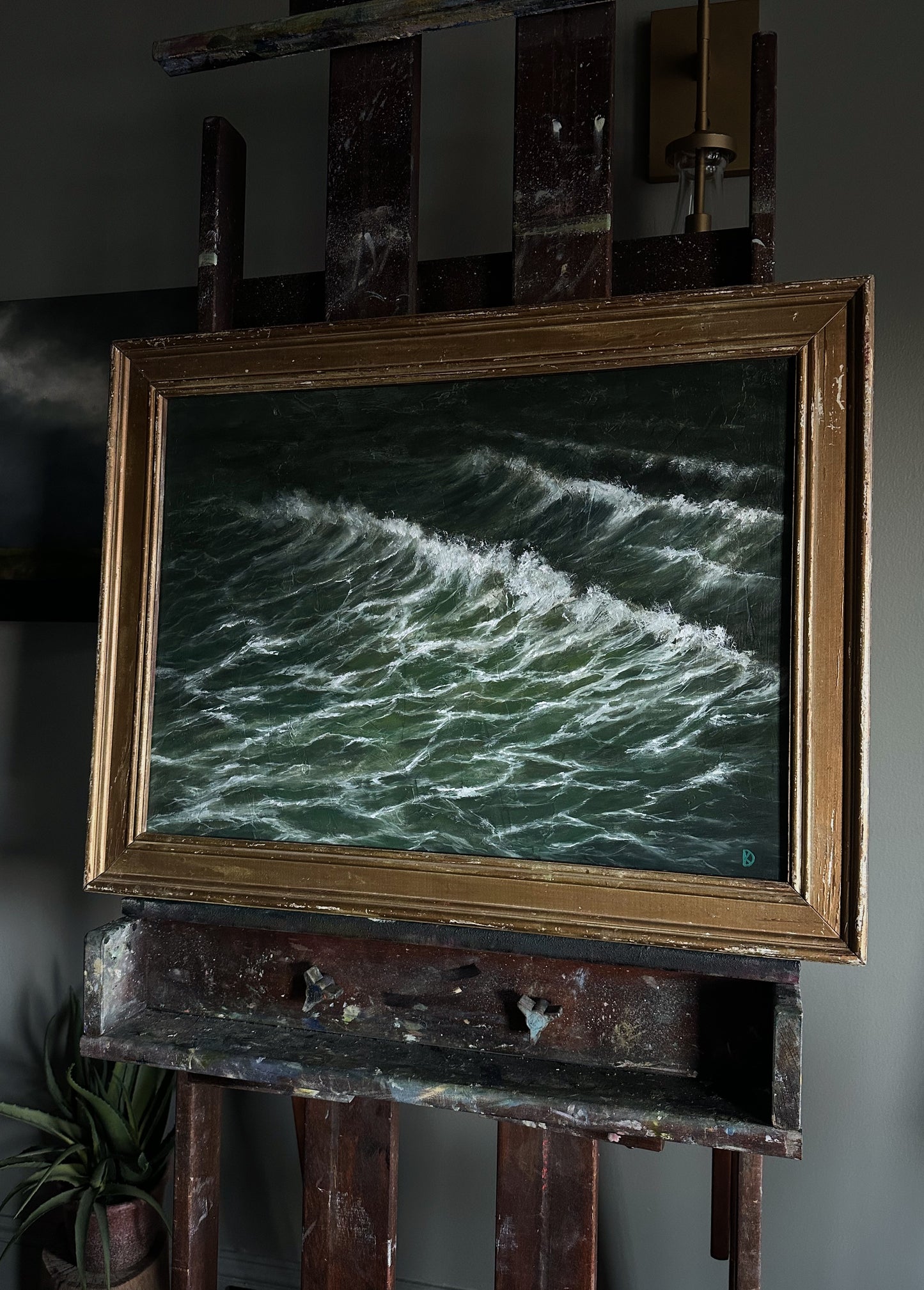 "Returns” Oil Painting in Antique Frame - 25.5" x 19.5"