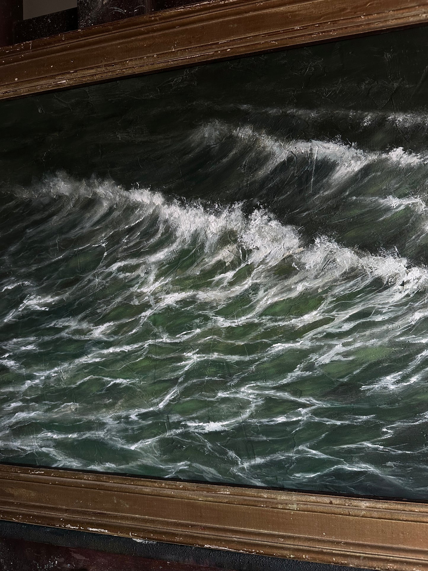 "Returns” Oil Painting in Antique Frame - 25.5" x 19.5"