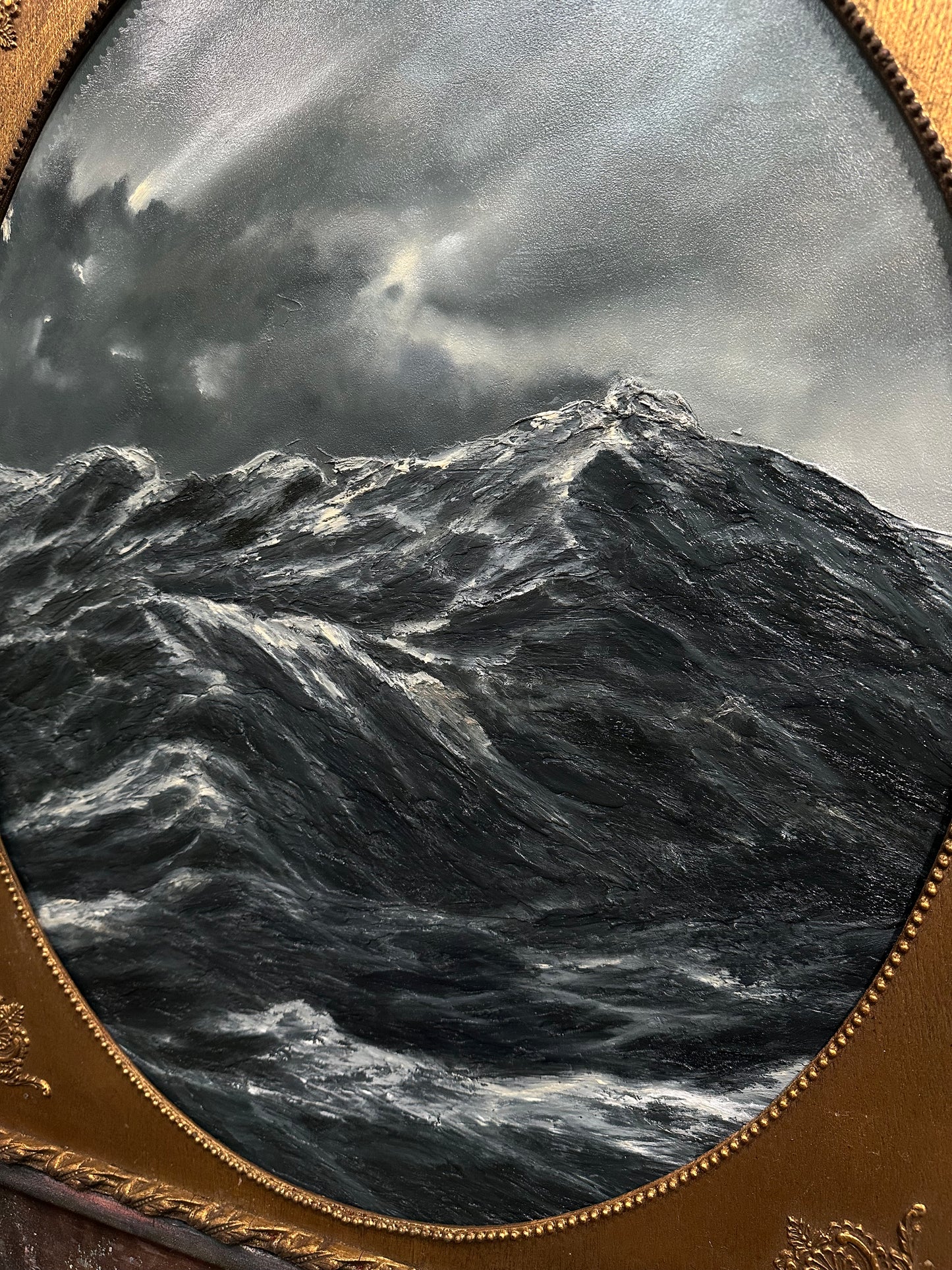 "Still There” Oil Painting in Antique Frame - 23.5" x 19.5"