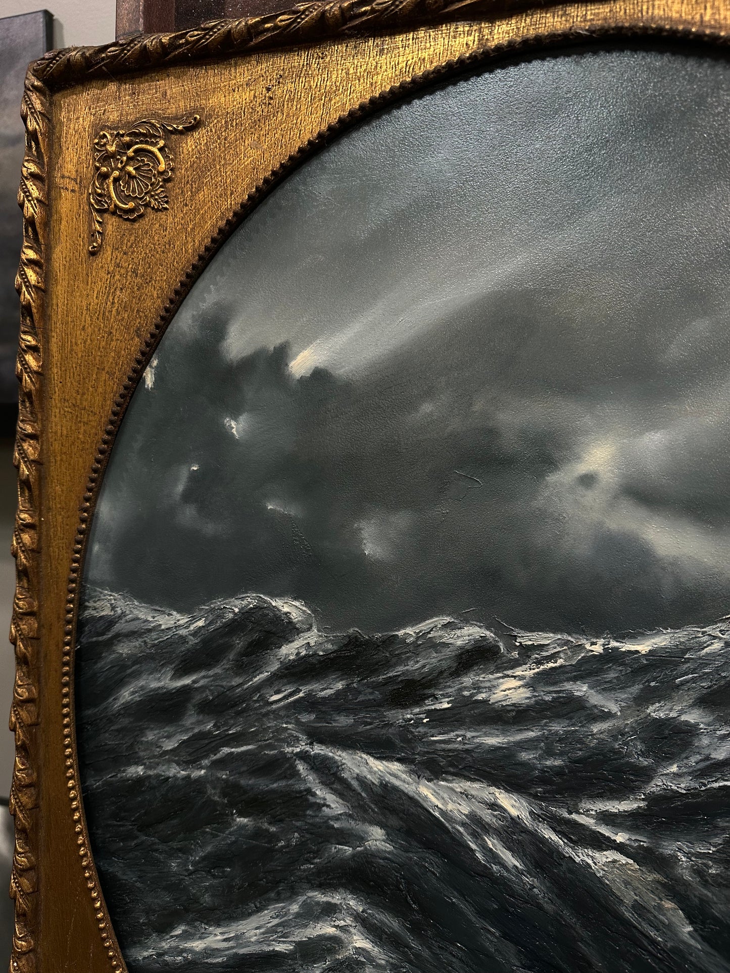 "Still There” Oil Painting in Antique Frame - 23.5" x 19.5"