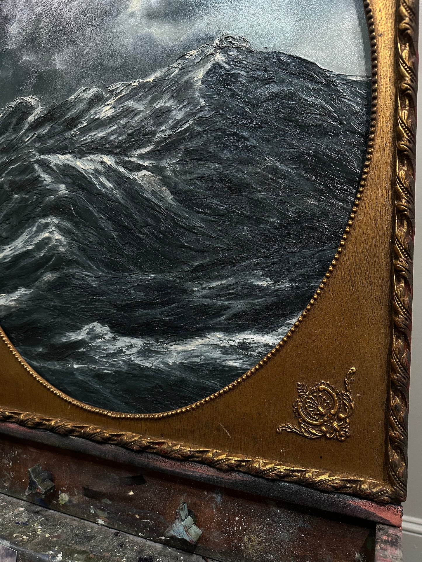 "Still There” Oil Painting in Antique Frame - 23.5" x 19.5"
