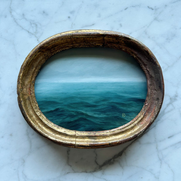 "Weathered Past" Oil Painting in Antique 1780s Italian Frame - 8.75" x 7"