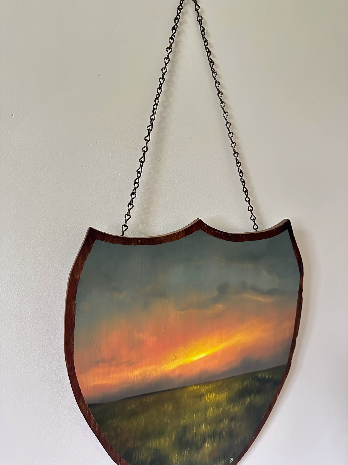 "Endured" Oil Painting on Antique Salvage - 14.5" x 12.25"