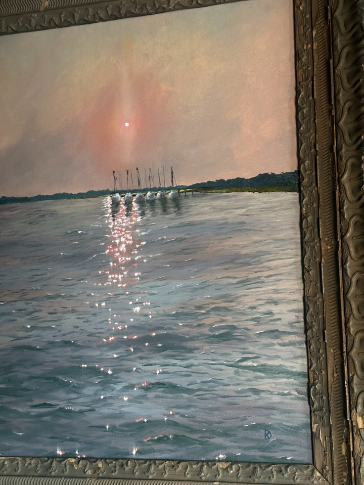“Difference of Perspective” Oil Painting in Antique Frame - 28.5