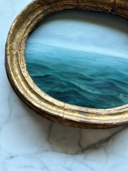 "Weathered Past" Oil Painting in Antique 1780s Italian Frame - 8.75" x 7"