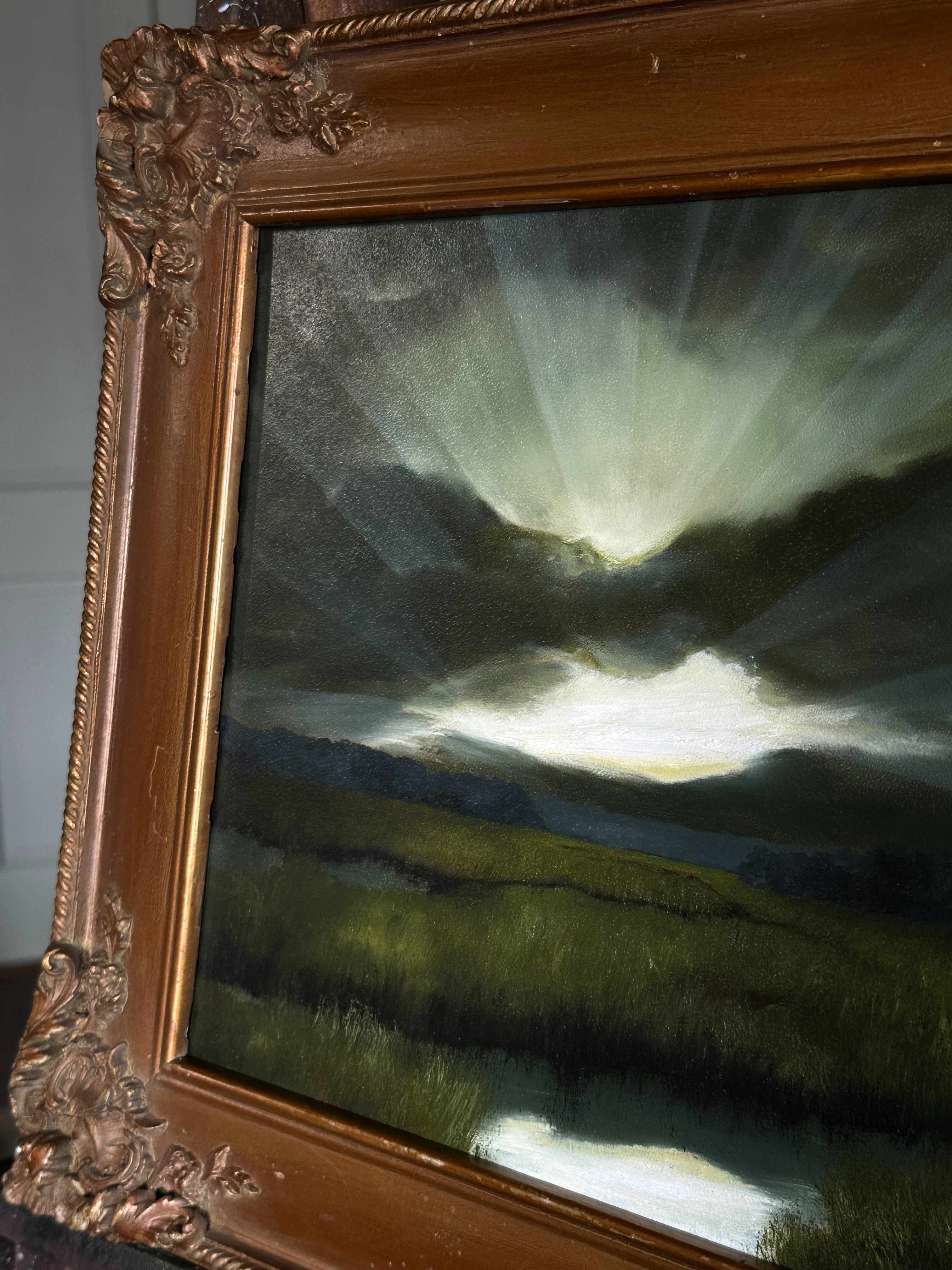 “But When She Loves” Oil Painting in Antique Frame - 19.5