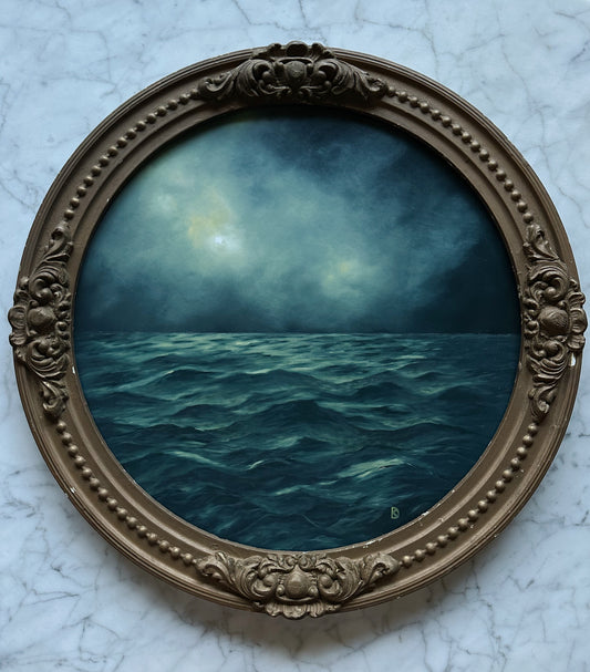 "Constant Remains" Oil Painting in Antique Frame - 18.75"