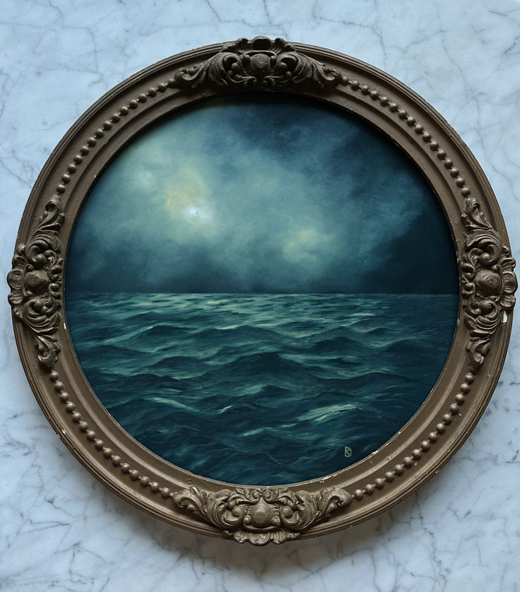 "Constant Remains" Oil Painting in Antique Frame - 18.75"