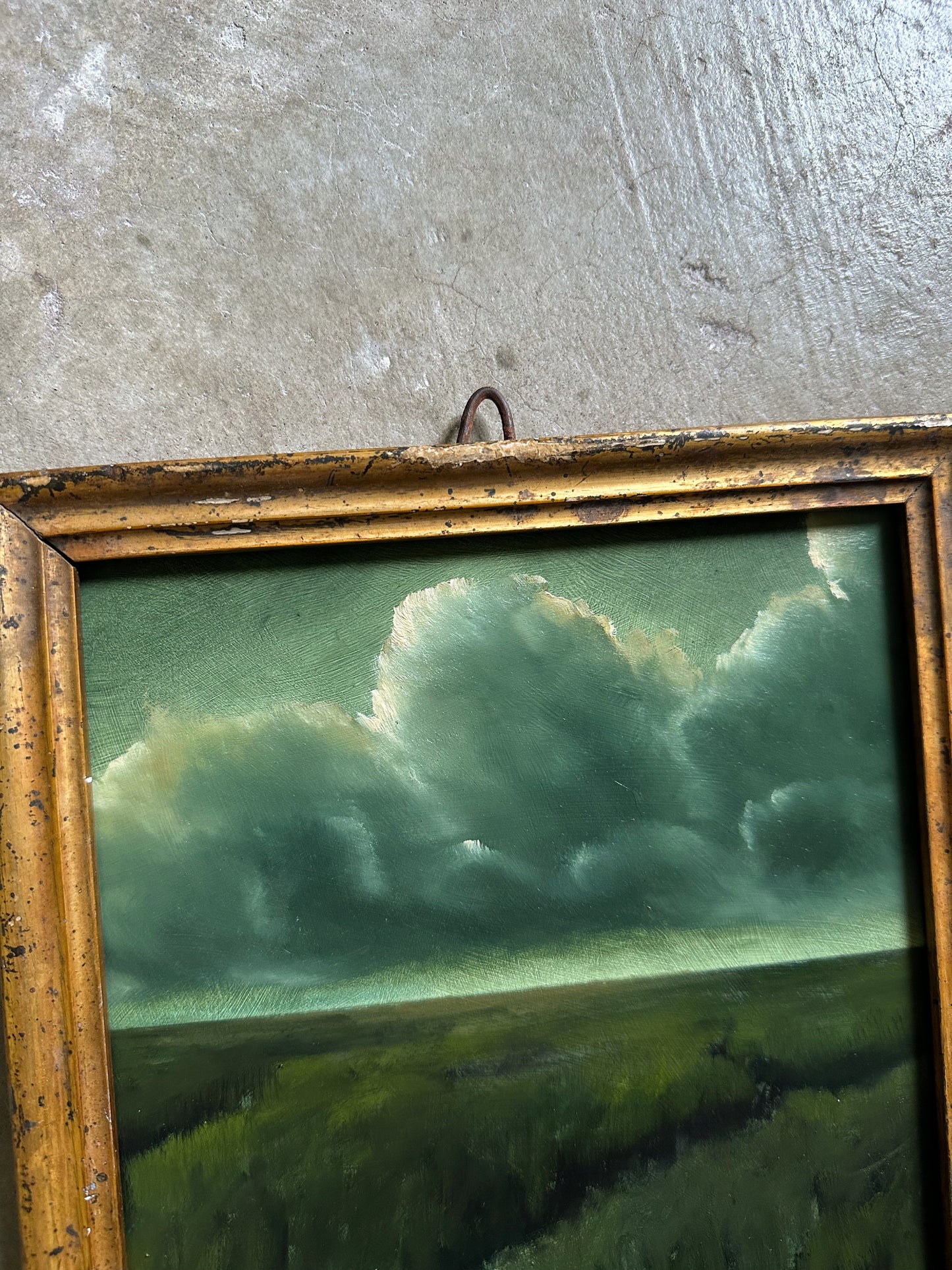"Every Inhale" Oil Painting in Antique Italian Frame - 11" x 8.5"