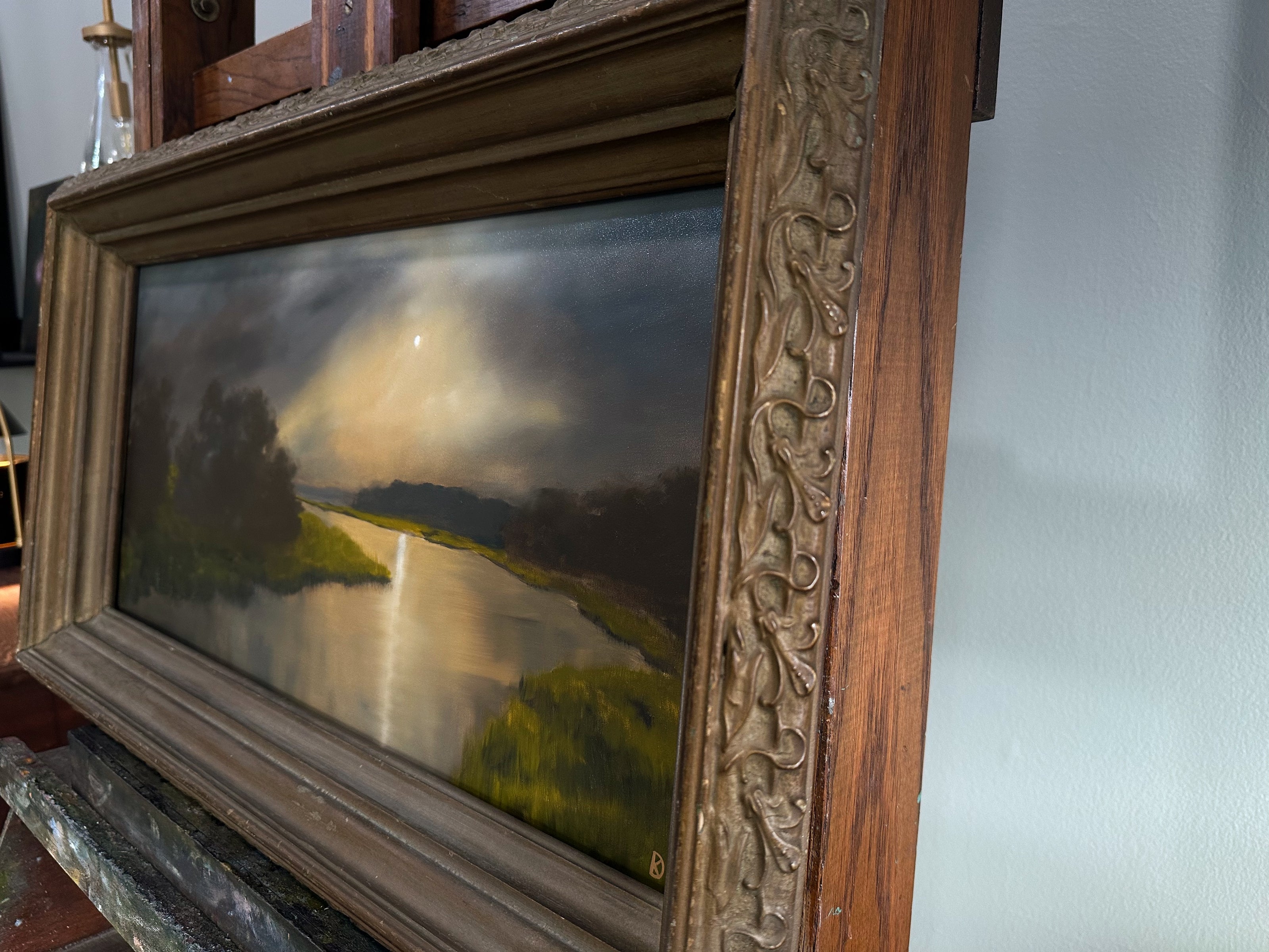 “Every Living Thing” Antique Framed Oil Painting - 27.75