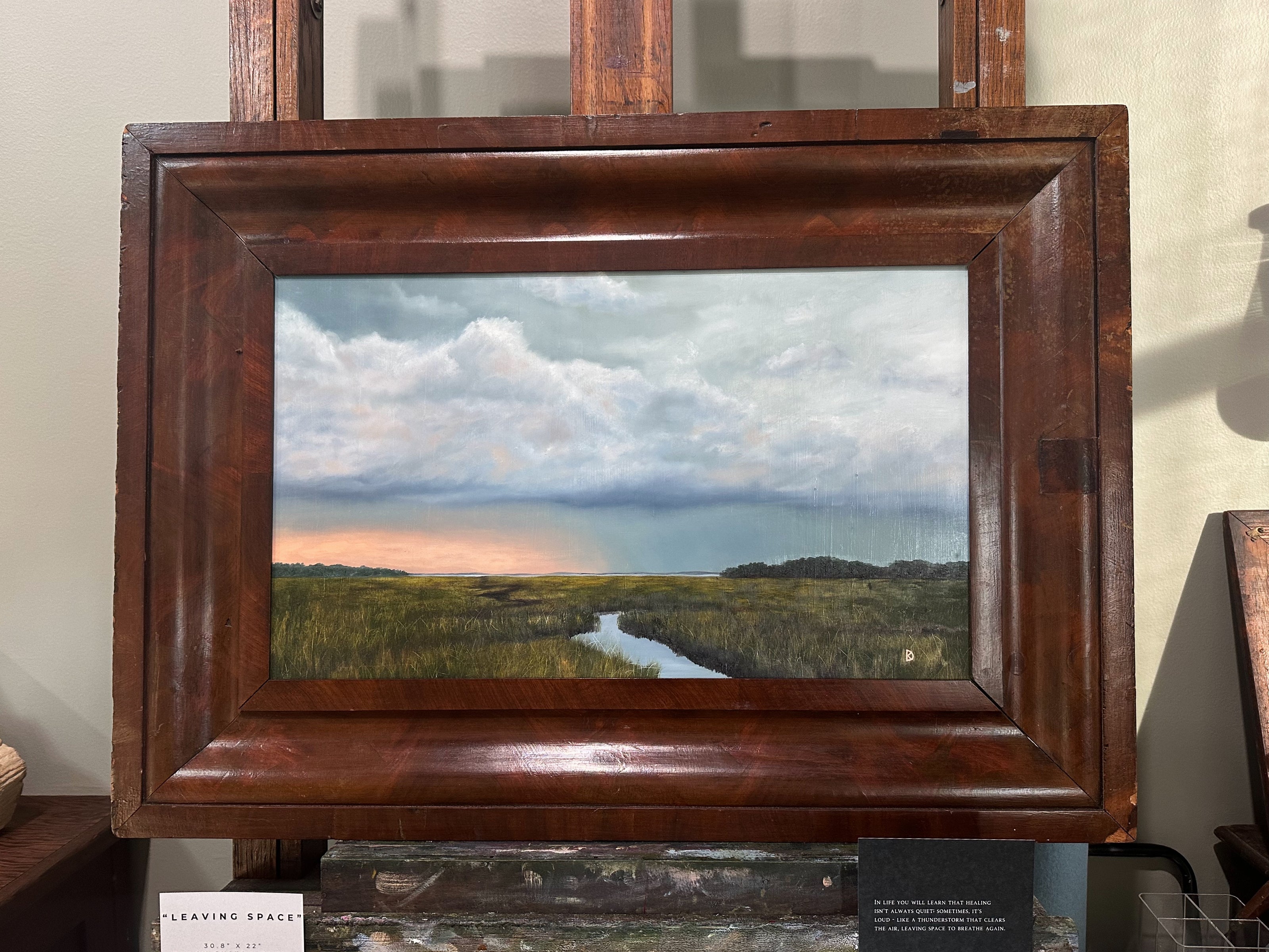 “Leaving Space” Antique Framed Oil Painting - 30.8
