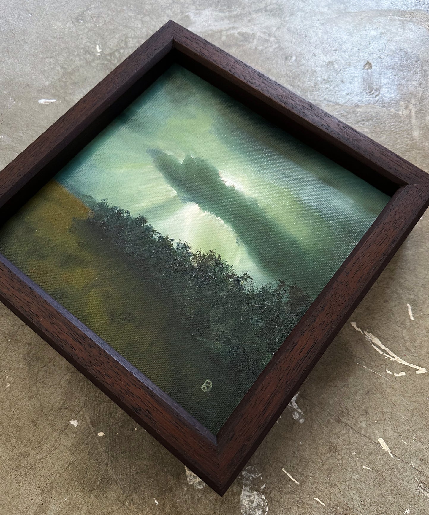 "Not the Hope, but the Knowing" Framed Oil Painting - 9.5" x 9.5"