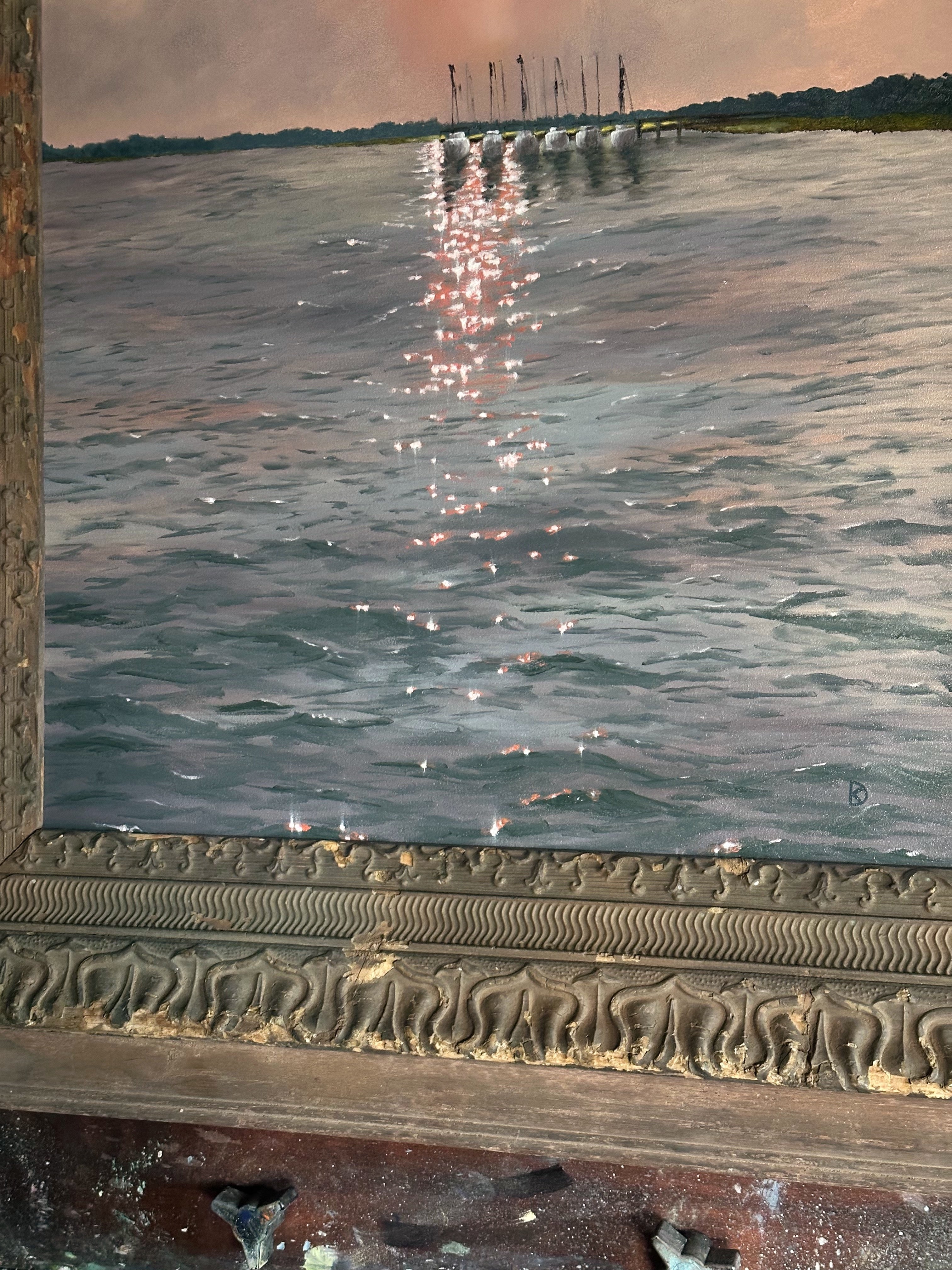 “Difference of Perspective” Oil Painting in Antique Frame - 28.5