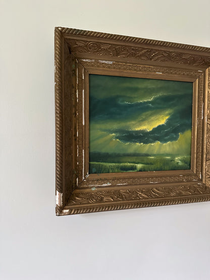 "Mosaic of New Beginnings" Oil Painting in Antique Frame - 17.5" x 15.75"