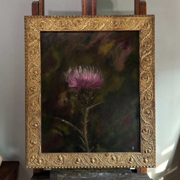 “Defied the Storm I” Oil Painting in Antique Scottish Frame - 33.5" x 28.25"