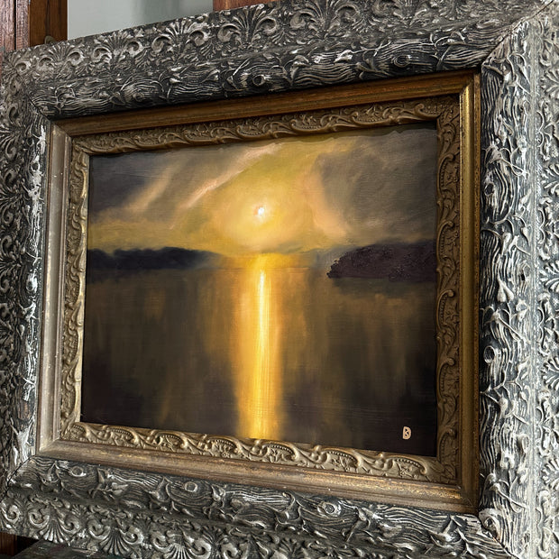 “See a Way” Antique Framed Oil Painting - 23.25" x 20.5"