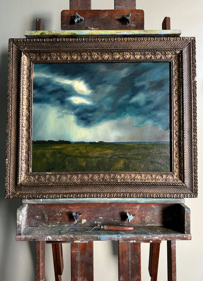 “Pause” Antique Framed Oil Painting - 26.75” x 22.75”