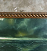"Waves Will Push" Oil Painting in Antique Italian Frame - 15.25" x 13"