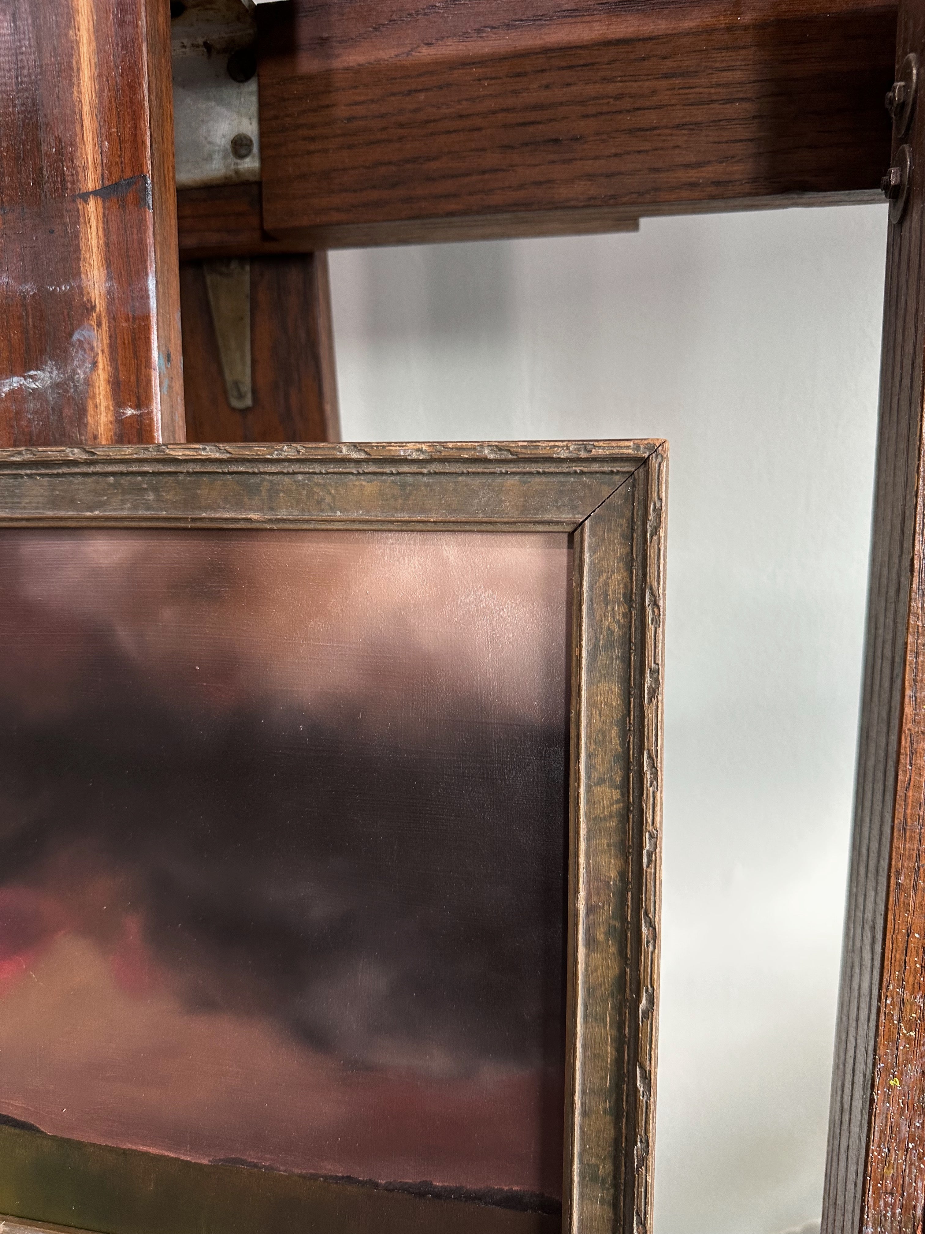 “Rise and Dance VII” Antique Framed Oil Painting - 15.75