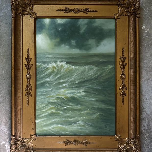 “Truce” Oil Painting in Antique Frame - 21.5" x 16.25"