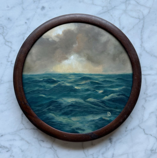 "Far Fairer Days" Oil Painting in Antique Italian Frame - 11"