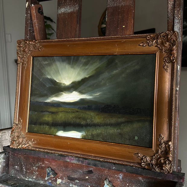 “But When She Loves” Oil Painting in Antique Frame - 19.5" x 13.75"