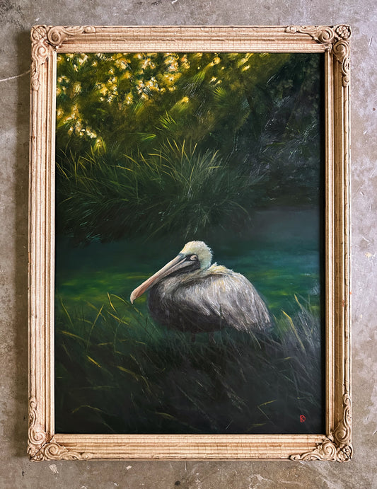 "The Story You Will Tell" Oil Painting in Antique Italian Frame - 30.75" x 22.75"