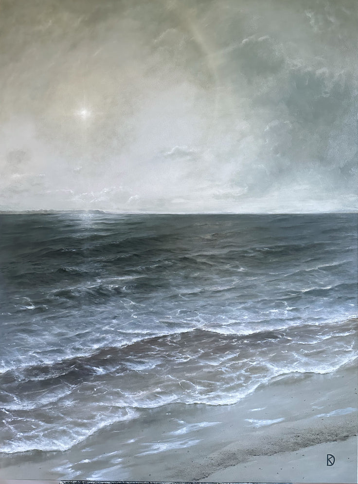 "Pushing Right Back" Framed Oil Painting - 4ft x 3ft